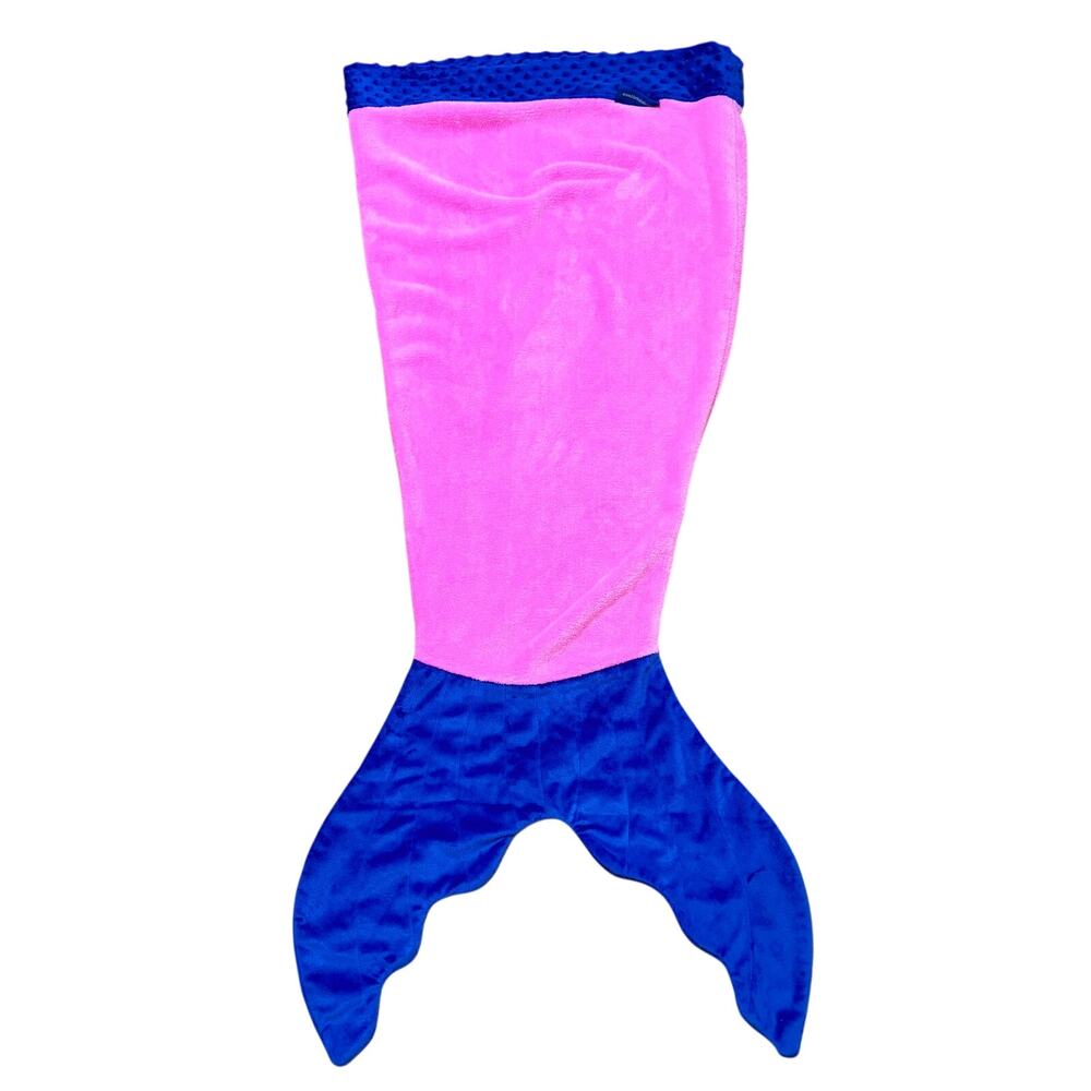 Blankie Tails Double Sided Mermaid Tail Blanket Plush Pink & Blue Kids One Size